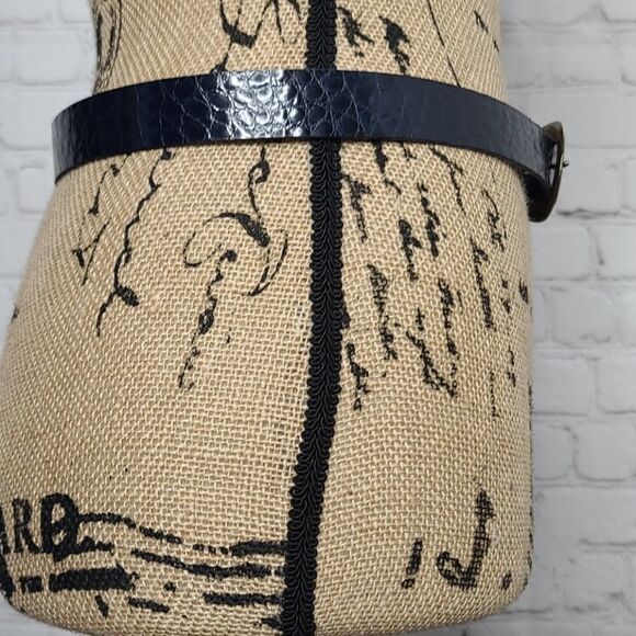 Vintage 80s 90s Midnight Blue Croc Skinny - Picture 4 of 11